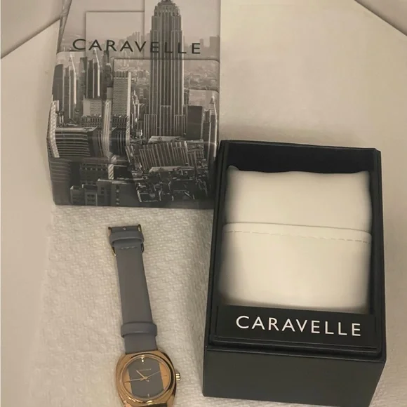 Caravelle by Bulova Women's Gray Leather Strap Watch - Picture 3 of 7